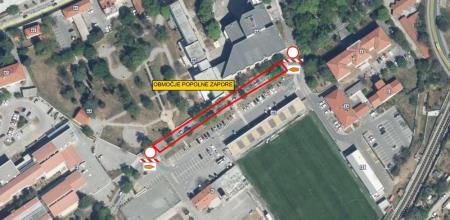 Začasna prometna ureditev, druga faza. Vir: Arhiv Občine Sežana